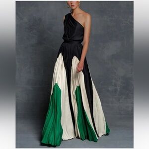 NWOT Elegant Black and Green Dress